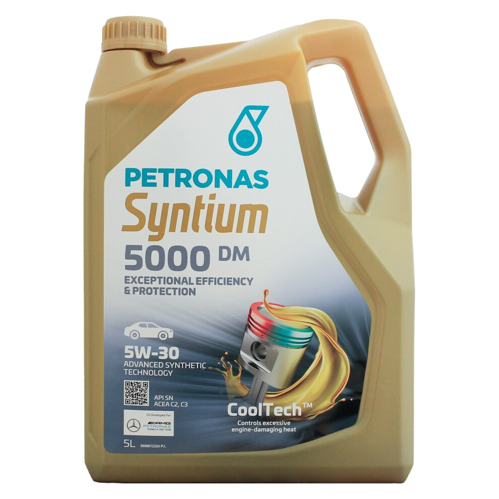Petronas Syntium 5000 Dm 5W30 5W30 Fully Synthetic Car Engine Oil 5 Litres 5L 12208272