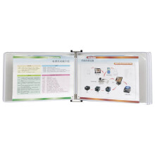 Magnetic Wall File Organizer, 5Pocket Metal Display Rack with AntiGlare Sleeves for Quick Document Access, White