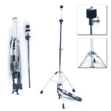 Double Braced Hi Hat Stand with Pedal, Adjustable Height Chrome Steel Drum Hi Hat Stand FSADF43