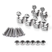 6 Inline Locking Guitar Tuners Semi Closed Tuning Pegs Set for Strat and Tele Electric Guitar