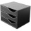 Compact Leather File Cabinet with 3 Lockable Drawers, Quiet Desk Organizer for Office Documents (Black Brown) 1