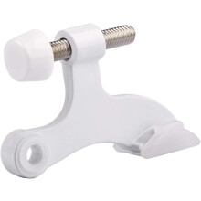 Hinge Pin Door Stopper White Heavy Duty Adjustable Door Stop with Rubber Bumper Tips for Wall Damage Prevention