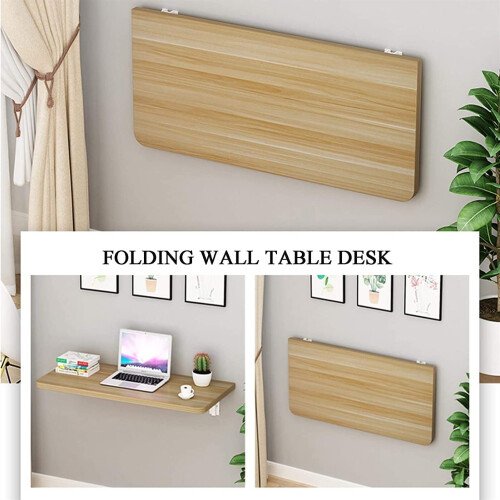 Wall Mounted Folding Table 60x50cm White Floating Desk, SpaceSaving Fold Down Workbench for Home Office 1