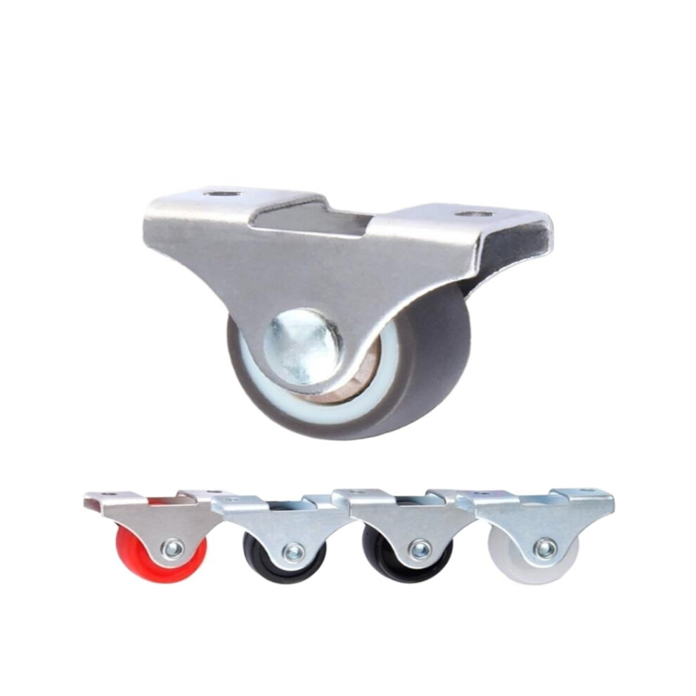 Pack Of 4 Red Pu 1 Inch Furniture Caster Wheels, Silent Ball Casters For Cabinet Bookcase, Smooth Omnidirectional Rolling 9351714471794