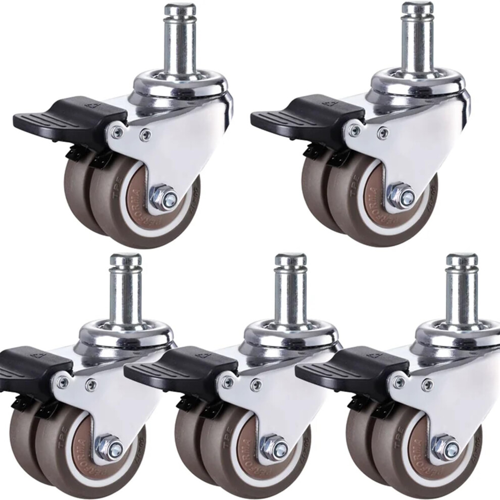 Heavy Duty Caster Wheels 1.5 Inch Locking Furniture Swivel Casters Set Of 5 With Brake And Quiet Smooth Rolling 9330225322610
