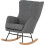 Seconique Hayden Rocking Chair - Dark Grey Fabric 2