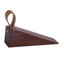 2pcs Solid Wood Door Stopper Wedge Set, Durable Stable Hold for Home Interior Doors, Walnut Color