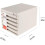 5 Layer Locking File Cabinet with Drawers, White Desktop Organizer for Secure Home Office Storage 3
