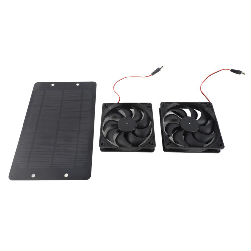 20W Solar Powered Dual Fan 12V ABS 27.5x17cm Kit