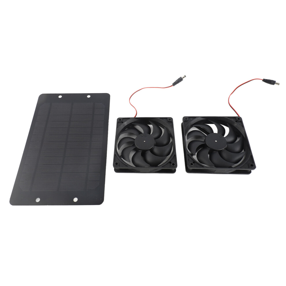 20W Solar Powered Dual Fan 12V Kit-27.5X17cm Abs 7891393642211