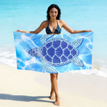 (亚马逊同款ST003, 70*140cm) Printed Microfiber Beach Towel, Quick Dry Absorbent Swimming Towel, Custom Logo Design Available Fast Drying