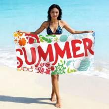 (亚马逊同款ST154, 70*140cm) Printed Microfiber Beach Towel, Quick Dry Absorbent Swimming Towel, Custom Logo Design Available Fast Drying