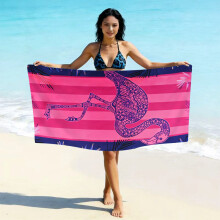 (亚马逊同款ST101, 90*180cm) Printed Microfiber Beach Towel, Quick Dry Absorbent Swimming Towel, Custom Logo Design Available Fast Drying