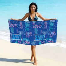 (亚马逊同款STYQ-091, 70*140cm) Printed Microfiber Beach Towel, Quick Dry Absorbent Swimming Towel, Custom Logo Design Available Fast Drying