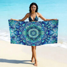 (亚马逊同款STYQ-018, 75*150cm) Printed Microfiber Beach Towel, Quick Dry Absorbent Swimming Towel, Custom Logo Design Available Fast Drying