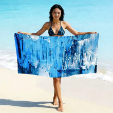 (亚马逊同款STYQ-090, 75*150cm) Printed Microfiber Beach Towel, Quick Dry Absorbent Swimming Towel, Custom Logo Design Available Fast Drying