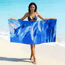 (亚马逊同款STYQ-067, 70*140cm) Printed microfiber beach towel - quick drying absorbent swimming towel