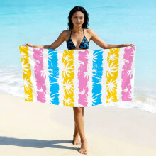 (亚马逊同款STYQ-044, 75*150cm) Printed Microfiber Beach Towel, Quick Dry Absorbent Swimming Towel, Custom Logo Design Available Fast Drying