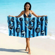 (亚马逊同款STYQ-072, 75*150cm) Printed Microfiber Beach Towel, Quick Dry Absorbent Swimming Towel, Custom Logo Design Available Fast Drying