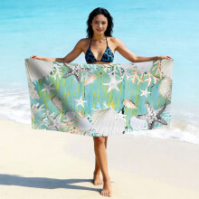 (亚马逊同款STYQ-045, 75*150cm) Printed microfiber beach towel - quick drying absorbent swimming towel