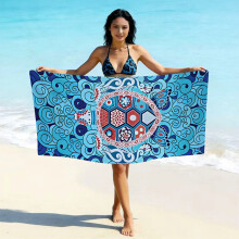 (亚马逊同款STYQ-063, 90*180cm) Printed Microfiber Beach Towel, Quick Dry Absorbent Swimming Towel, Custom Logo Design Available Fast Drying