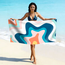 (亚马逊同款STYQ-050, 90*180cm) Printed microfiber beach towel - quick drying absorbent swimming towel