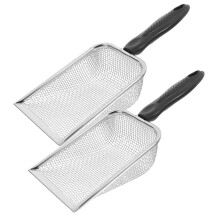 2pcs Stainless Steel Beach Shovel with Mesh Sand Sifter for Shells, Durable and Ergonomic