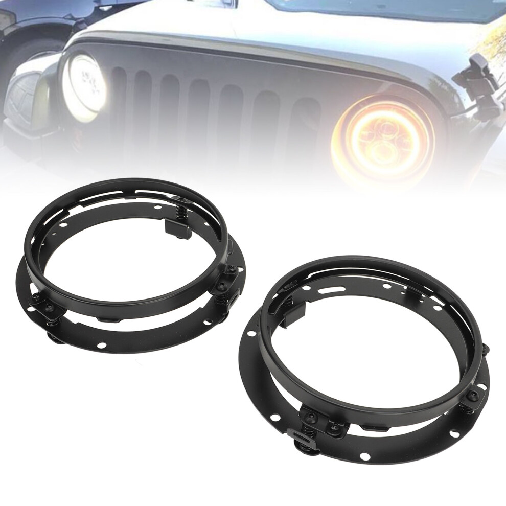 2Pcs 7In Metal Headlamp Ring Bezel For Wrangler Jk 4981393642397