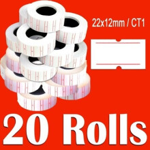 DSL 20 Rolls WHITE Price Label MX5500 Price Tag Gun labeling 22mm x 12mm CT1