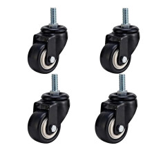 4 Pack 2 Inch Heavy Duty Swivel Caster Wheels with Brakes, Black Furniture and Office Chair Replacement