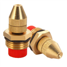 5 Pack Adjustable Brass Misting Nozzles 1/2 Inch BSP for Garden Cooling, Low Pressure Spray with Filter