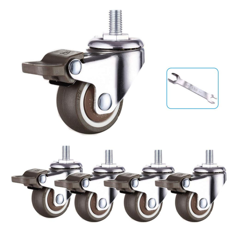 Office Chair Caster Wheels 2 Inch Rubber Swivel Casters With Brake, 360 Rotation, Quiet Floor Safe Design 9771547849278