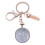 Practical Natural Stone Keychain Photo Frame-light blue 1
