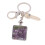 Elegant Crystals Faceted Square Frame Keychain For-amethyst 1