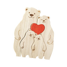 Süßes Bären-Puzzle aus Holz, personalisierbares-4