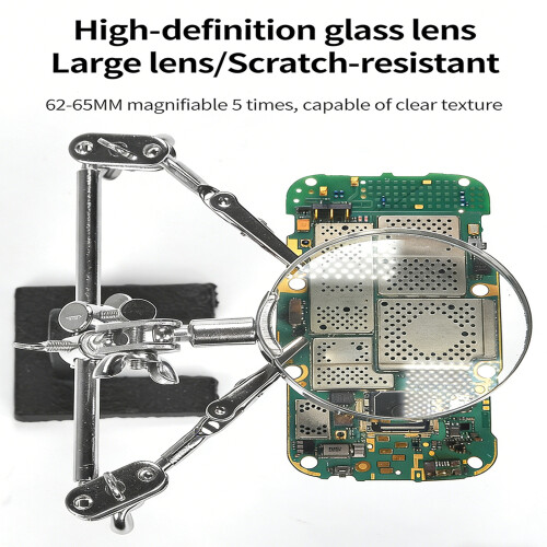 Magnifying Glass Soldering Station With Adjustable Clamps For 1