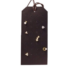 Black DoubleSided PU Leather Earring Display Stand and Jewelry Organizer for Studs and Dangles