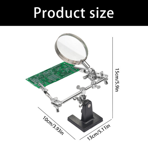 Magnifying Glass Soldering Station With Adjustable Clamps For 2
