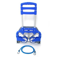 Aluminium Folding Hand Truck 165Lbs Load Capacity Lightweight Luggage Cart Dolly for Travel Home Office Blue