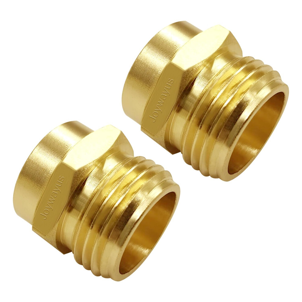 3/4 Inch Ght Male To 1/2 Inch Npt Female Brass Hose Adapter, Corrosion Resistant Fitting For Garden Or Water Line (Pack Of 2) 9073542993155