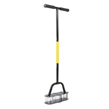 Manual Lawn Aerator Tool with 17 Steel Spikes, Reinforced Carbon Steel for Fast Garden Yard Aeration