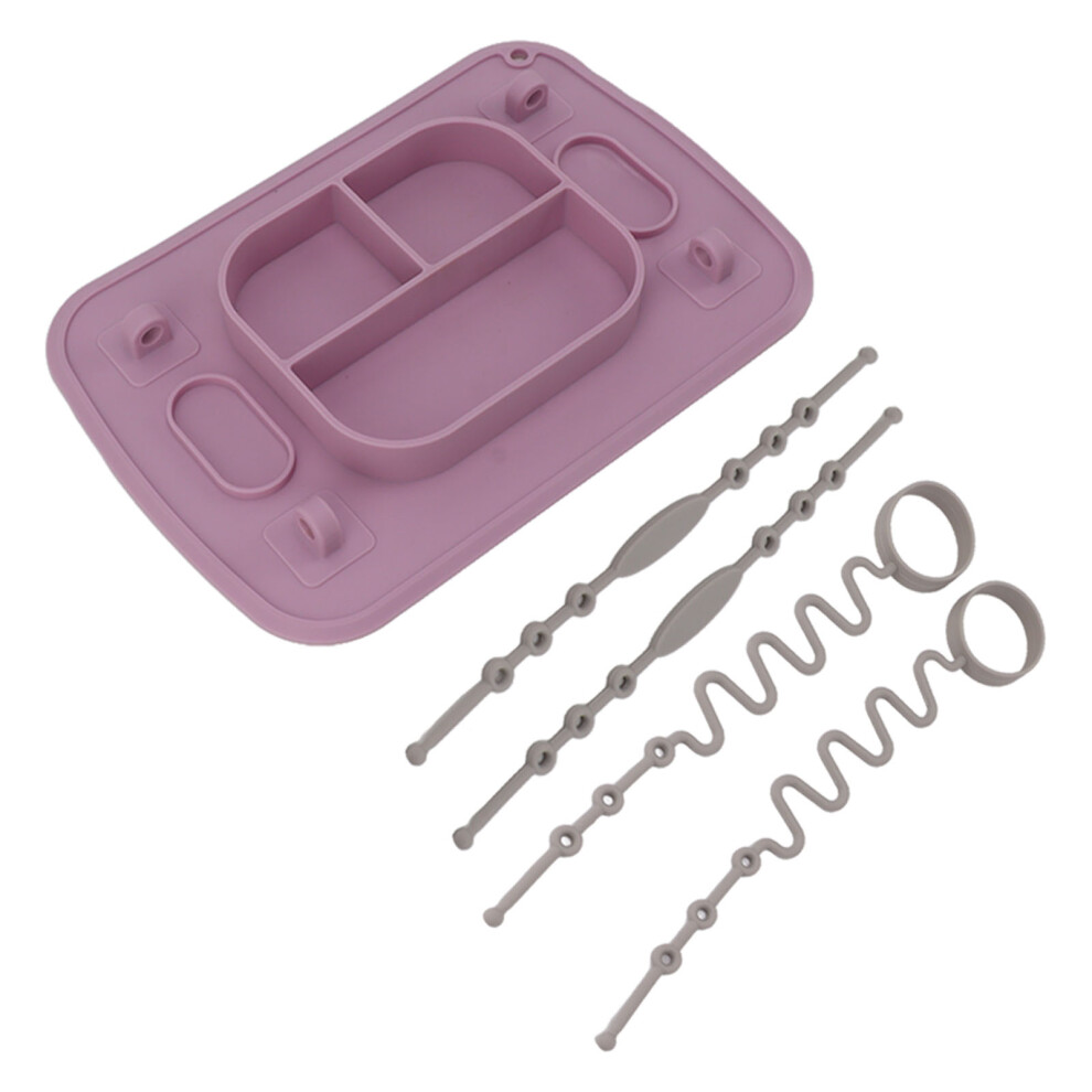 Silicone Suction Placemat With 4 Toy Tethers Purple