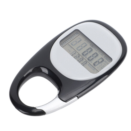 Walking Pedometer Clip-On StepCounter Black 210mAh