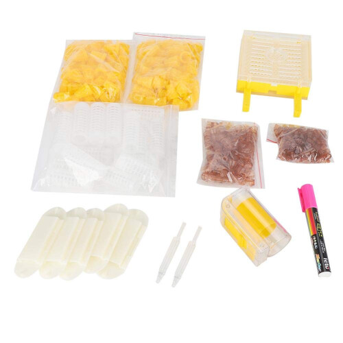 Beekeeping Queen Rearing Kit with Bee Queen Cage, Lightweight Plastic Set for Easy Queen Separation 2