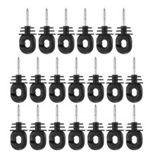 20 Pack Black Screwin Electric Fence Insulators for Wood Posts, Durable Ring Design and Secure Wire Alignment