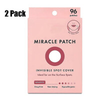 2 Pack Miracle Invisible Spot Cover - Hydrocolloid, Acne Pimple Absorbing Cover, Blemish Spot, Skin Care, Facial Stickers, 2 Sizes (96 Count)