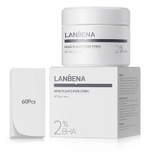 LANBENA Blackhead Peel-Off Mask 2.0 - 60 Sheets Deep Cleansing Nose Strips, Removes Blackheads & Unclogs Pores