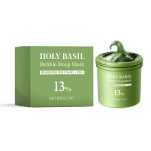 (1pcs) Holy Basils Bubble Deep Mask for Pore Cleansing, Korean Blackhead Removal, Gentle Skin Care for All Skin Types