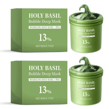 (2pcs) Holy Basils Bubble Deep Mask for Pore Cleansing, Korean Blackhead Removal, Gentle Skin Care for All Skin Types