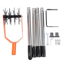 Adjustable Garden Cultivator Tool with 4Gear Rotating Mechanism, Stainless Steel Handheld Tiller for Soil Aeration